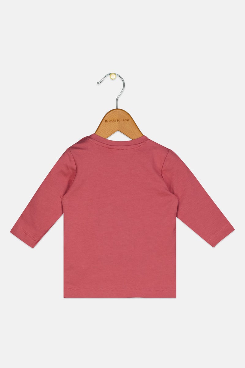 NAME IT Toddlers Girl Graphic Print Long Sleeve Top, Rose Wine - Image 2