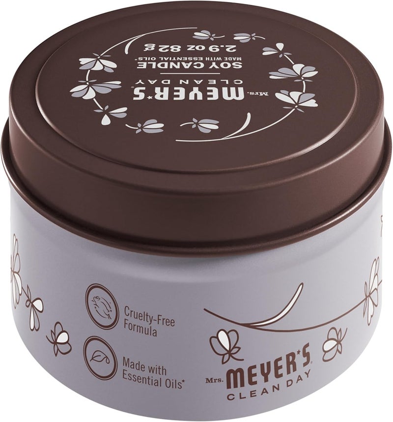 MRS. MEYER'S CLEAN DAY Soy Tin Candle, 12 Hour Burn Time, Made with Soy Wax and Essential Oils, Lavender, 2.9 Oz - Image 2