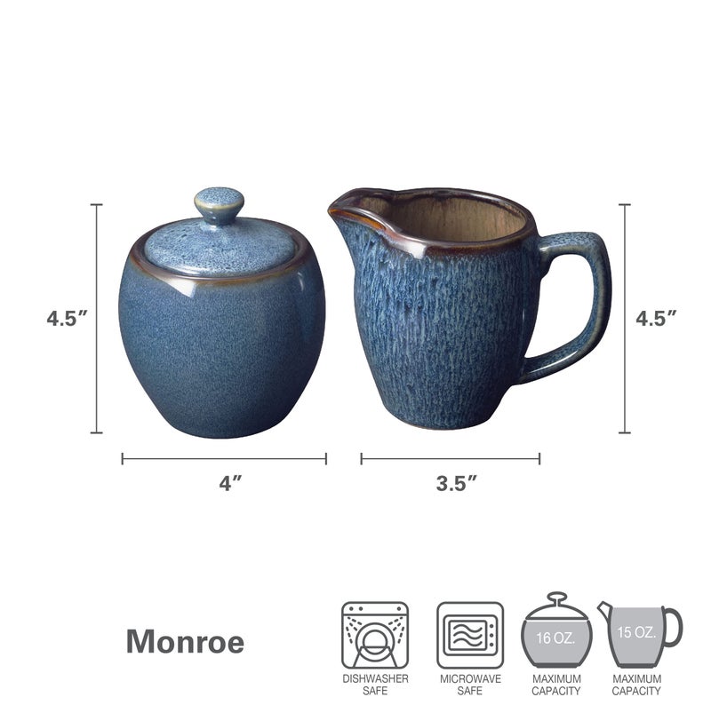 Pfaltzgraff Monroe Blue Sugar and Creamer Set, 2 Piece - Image 2