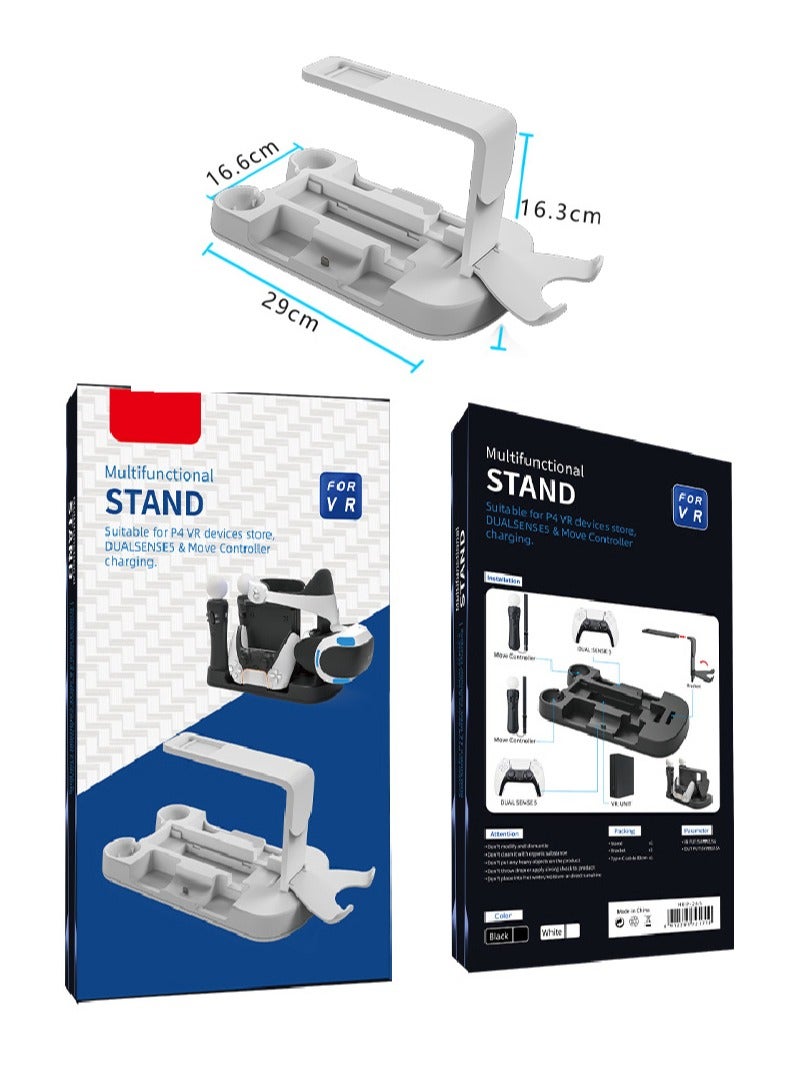 iplay PSVR Charging Stand, with PS5 Controller Charging Station, for Displaying PS VR Headset and Processor, with Led Indicator, 2 Magnetic Clasp and Type-C Cable, White - Image 5