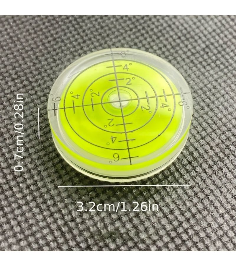 4 Green Bubble Spirit Levels 32x7mm Circular Round Measure Layout Tools - Image 3