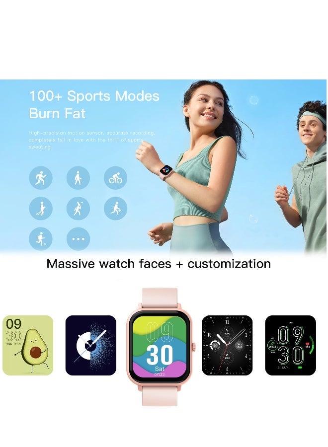 AI Voice Assistant Smart Watch for Women Men, Fitness Trackers with Blood Pressure and Heart Rate Monitor, Adjustable Silicone Straps Smart Watch, Compatible iPhone, Android Phones - Image 5