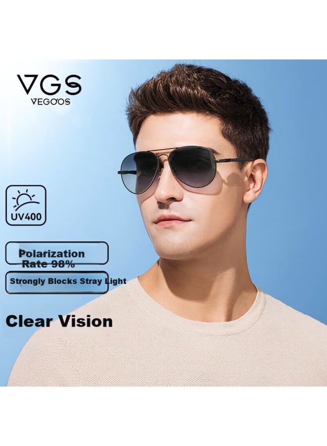 VEGOOS نظارات شمسية مستقطبة فائقة الخفة من الألومنيوم والمغنيسيوم للرجال من Vegoos، نظارات شمسية كلاسيكية على شكل ضفدع لقيادة المرايا - Image 2