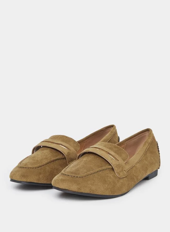 Styli Styli Women Olive Suede Look Loafers