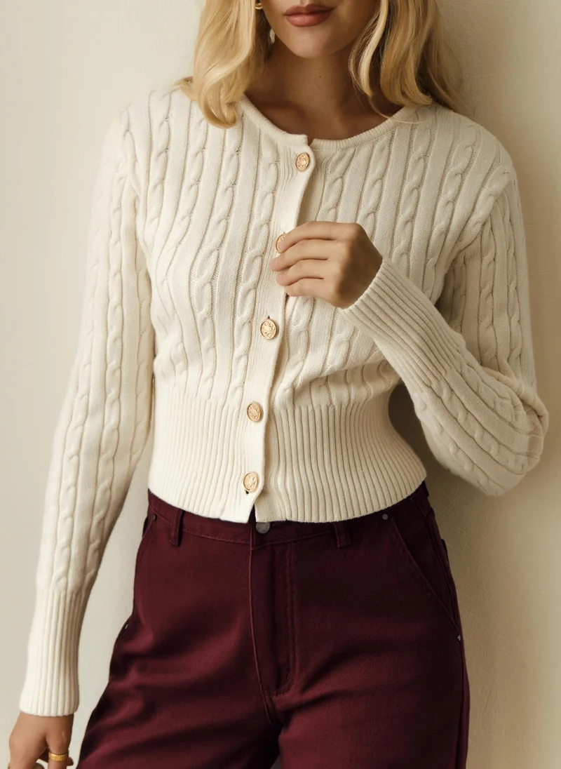 Lichi  Cropped cable-knit cardigan for Women | Best Price UAE