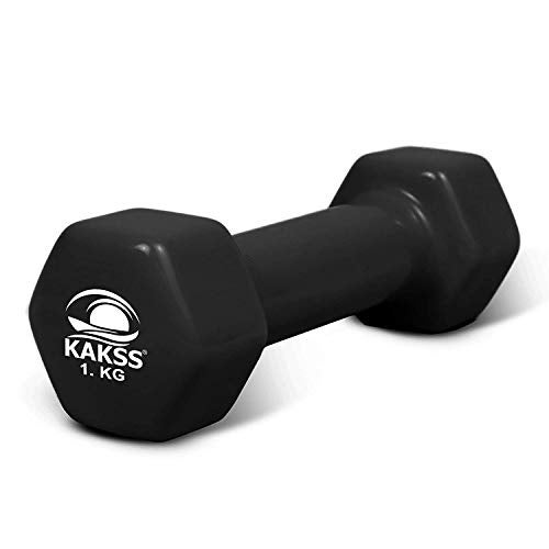 Kakss Cast Iron Vinyl Coated Dumbbells (1+1 Black) - Image 2