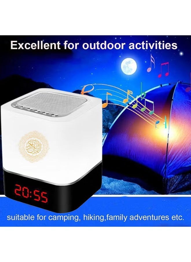 JAJEEK New Wireless Touch Lamp Quran Bluetooth Speaker with Remote – Elegant White Design, LED Touch Light, Quran Recitation, Music Playback, and Remote Control for Home, Office, and Bedroom Use - Image 4