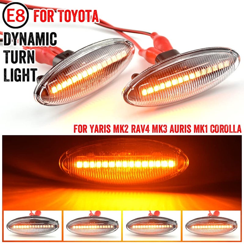 Dynamic LED Front Fender Marker Lights for Toyota Yaris Corolla Auris RAV4 - Image 2
