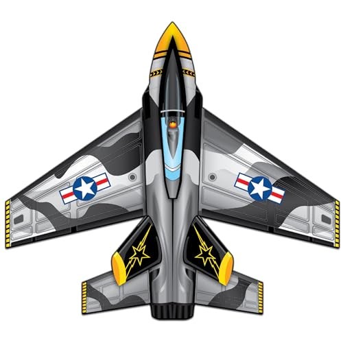 WindNSun Supersize Ultra Jet Fighter Ripstop Nylon Fighter Jet Airplane Kite 57 Inches Wide - Image 1