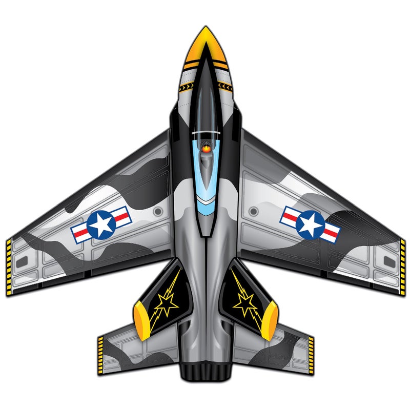 WindNSun Supersize Ultra Jet Fighter Ripstop Nylon Fighter Jet Airplane Kite 57 Inches Wide - Image 2