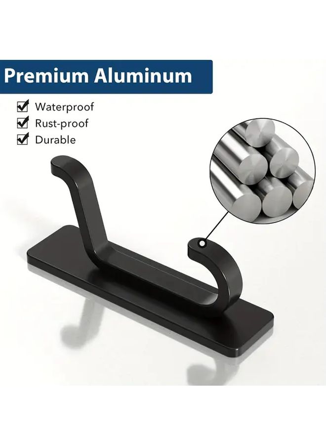 5 Pcs Black Heavy Duty Damage Free Hooks For Towel Coat Bathroom Kitchen Entryway - Image 2
