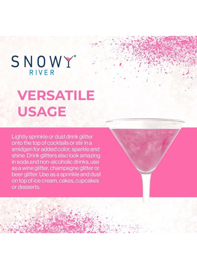 Snowy River كوكتيل سباركل - بريق قابل للأكل طبيعي بالكامل للمشروبات الكحولية، النبيذ، الشمبانيا والصودا، مثالي للحفلات أو لتزيين الكعك (4 جرام، روز جولد) - Image 3