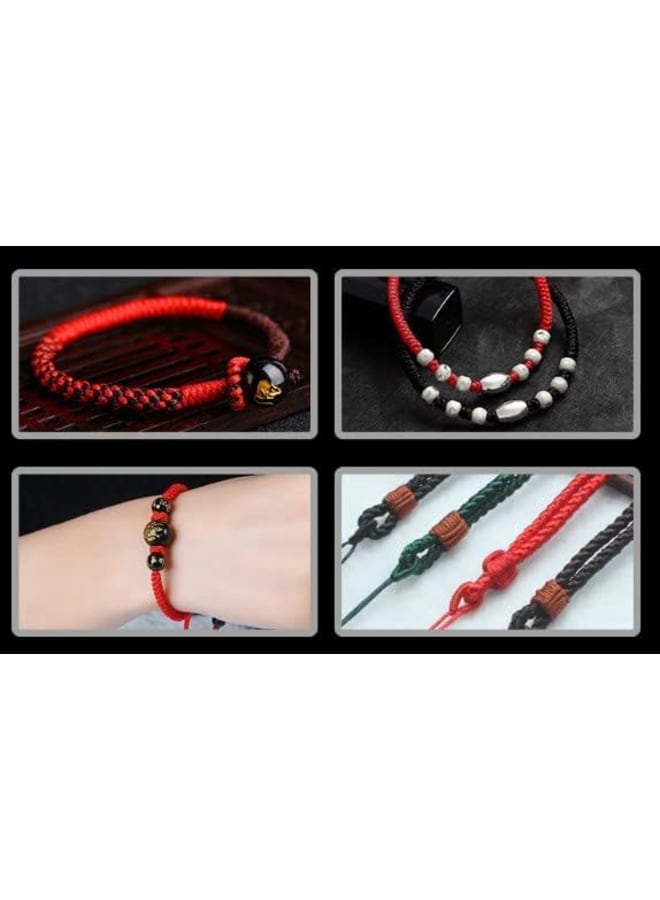 100 متر × 0.8 مم من النايلون بعقدة صينية حبل راتيل مكرامية شامبالا خيط مطرز بعقدة صينية مضفرة (أحمر)