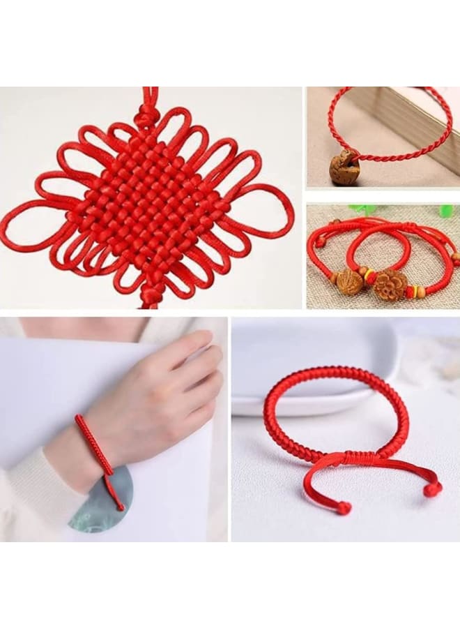 100 متر × 0.8 مم من النايلون بعقدة صينية حبل راتيل مكرامية شامبالا خيط مطرز بعقدة صينية مضفرة (أحمر)