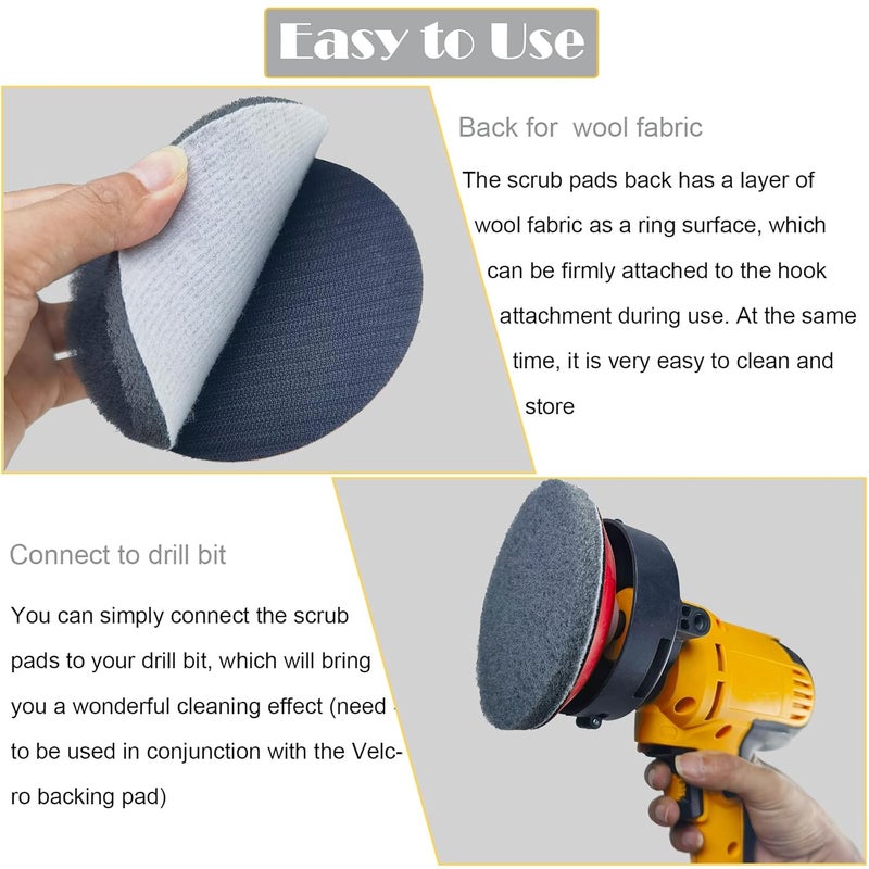 Tonmp 10 Pack 5 Inch 800 Grits Multipurpose Scrubber Scouring Pads Hoop and Loop Flocking Scuff Pads -Scuff Pads Conditioning Discs Polishing Pad for Furniture Automotive Cleaning, Rust Removal - Image 3