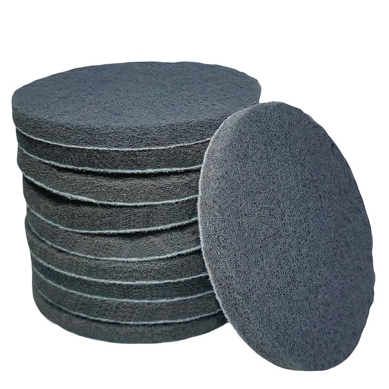 Tonmp 10 Pack 5 Inch 800 Grits Multipurpose Scrubber Scouring Pads Hoop and Loop Flocking Scuff Pads -Scuff Pads Conditioning Discs Polishing Pad for Furniture Automotive Cleaning, Rust Removal - Image 1