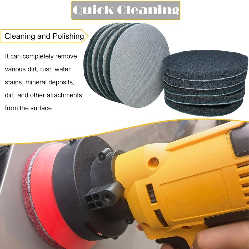 Tonmp 10 Pack 5 Inch 800 Grits Multipurpose Scrubber Scouring Pads Hoop and Loop Flocking Scuff Pads -Scuff Pads Conditioning Discs Polishing Pad for Furniture Automotive Cleaning, Rust Removal - Image 4