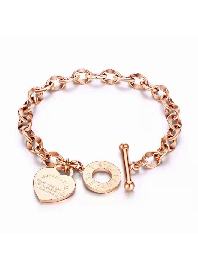 يوكانبي سوار التيتانيوم مع تصميم قلب من الفولاذ المقاوم للصدأ | تصميم عصري، سهل الاستخدام، رمز الرومانسية - Image 2