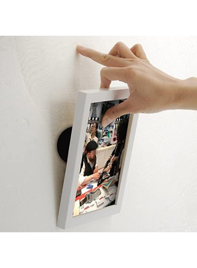 20 Pieces Round Hook and Loop Double-Sided Adhesive Backing Carpet Hanger Wall Mount Car Phone Holder for Home, Office, Car Use - 5cm Round Style White Metal  - Image 4