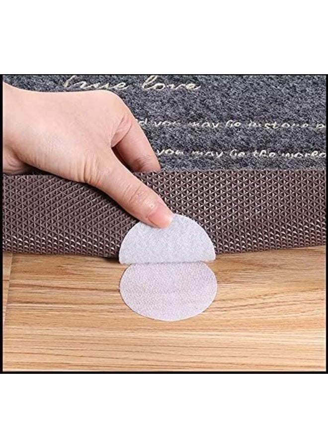 20 Pieces Round Hook and Loop Double-Sided Adhesive Backing Carpet Hanger Wall Mount Car Phone Holder for Home, Office, Car Use - 5cm Round Style White Metal  - Image 3