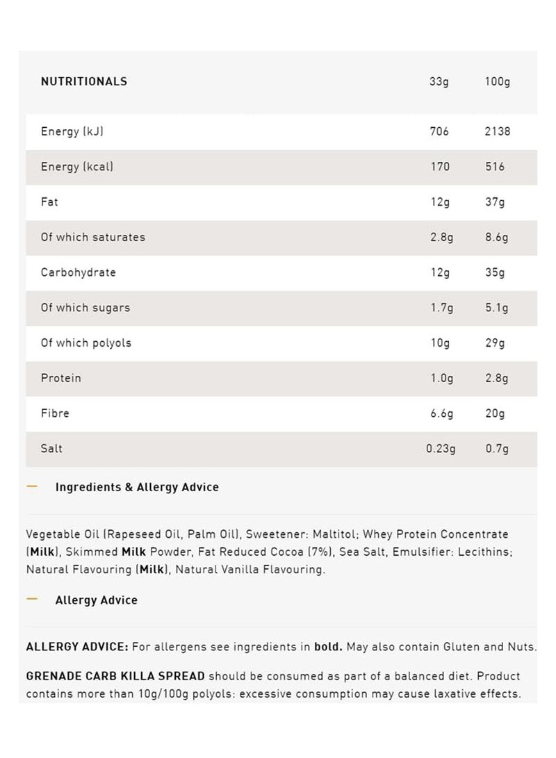 جريناد بروتين كارب كيلا القابل للدهن - كراميل مملح - (360 جرام) - Image 2