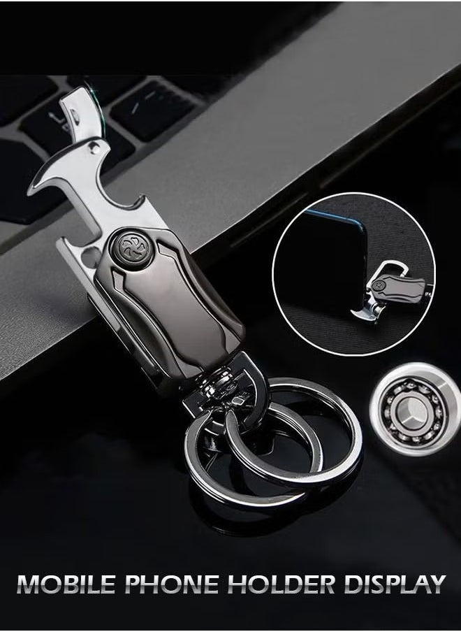 Generic - Heavy Duty Keychain Opener with 2 Keyrings Car Keychains,Bottle Opener, Fingertip Gyroscope,Auto Parts - Image 1