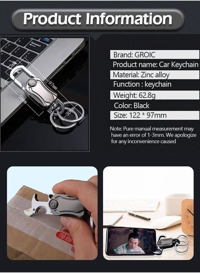 Generic - Heavy Duty Keychain Opener with 2 Keyrings Car Keychains,Bottle Opener, Fingertip Gyroscope,Auto Parts - Image 1