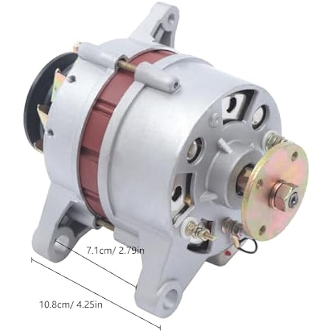 OLONETO 1500W 14V/28V Pure Copper Permanent Magnet Synchronous Generator Permanent Magnet Alternator Agricultural Vehicle Three-wheel Four-wheel Tractor Silicon Rectifier Generator (Color : Double head, Siz - Image 4