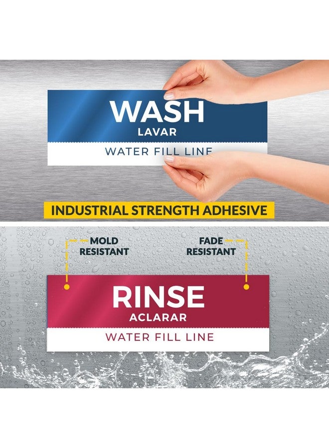Pixelverse Design 5 Pack Wash Rinse Sanitize Sink Labels Waterproof Sticker Signs 3 Compartment Sink Labels Restaurant Supplies Food Truck Supplies Dishwashing Sign Wash Station - Image 4