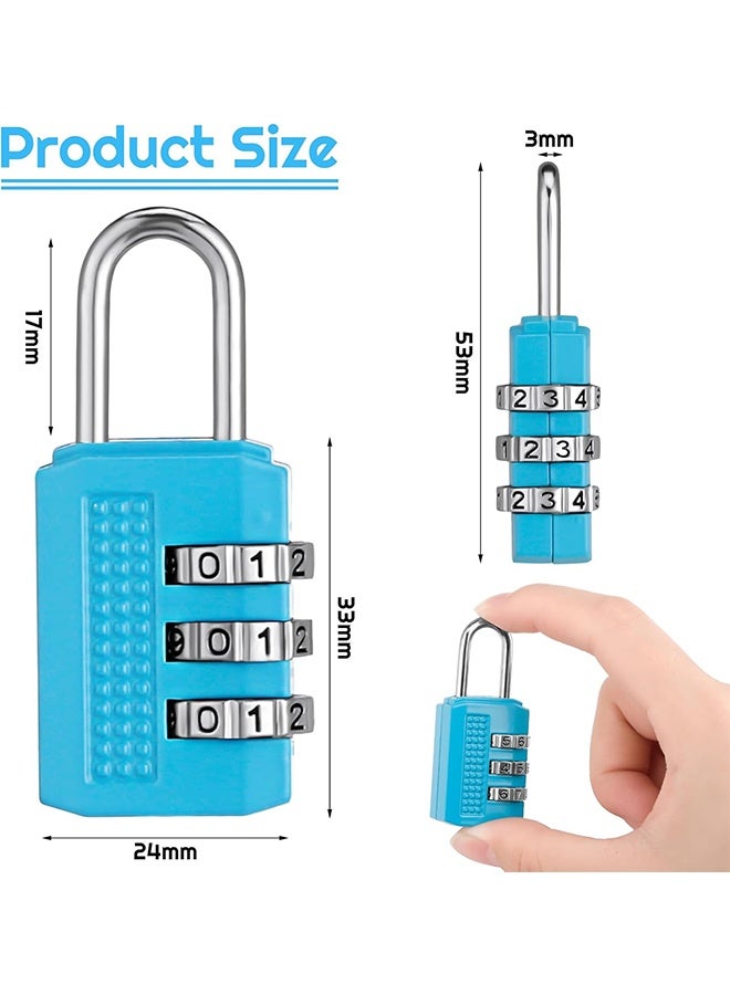 4 Packs Luggage Locks Password Travel Lock 3 Digit Sliding Colour Combination Padlocks for Travel Bag Suitcases Backpacks Storage Cabinets (4 Colors) - Image 2