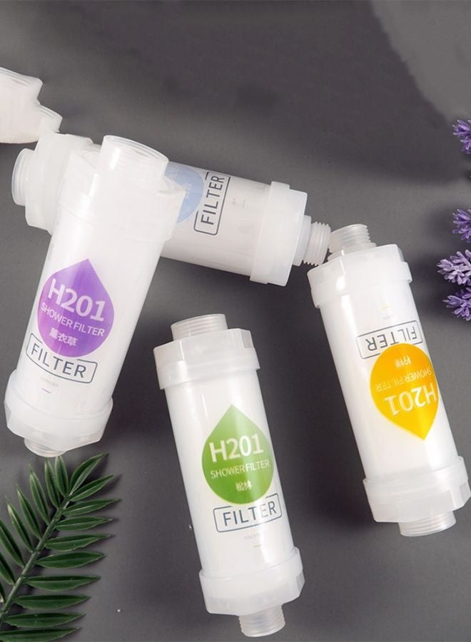 هومستر فلتر الدش ثلاثي الأحزمة، فلتر الدش لإزالة الصدأ، العلاج بالعطر الصخري منعّم المياه الصلد فلتر الدش الكلور والفلورايد، تركيب سهل لفلتر رأس الدش الشامل (زنبقة + غابة الصنبور + الأوسمانثوس) - Image 3