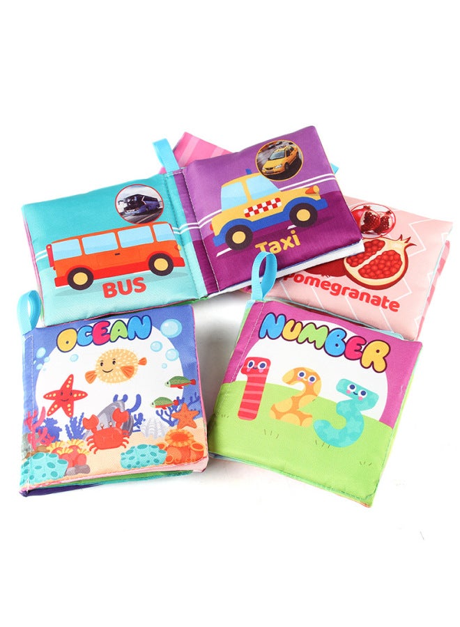 Supply Baby Cloth Book Early Education Cloth Book 4 Pages 8 Palm Book With Ring Paper Tear Baby Cloth Book Toy-Color:115-86-a Forest Animal Cloth Book Opp Bag 16g-Specifications:Supports Labeling, First And Tail Pages With Rattle Paper, 4 Pages And 8 Sides  - Image 5