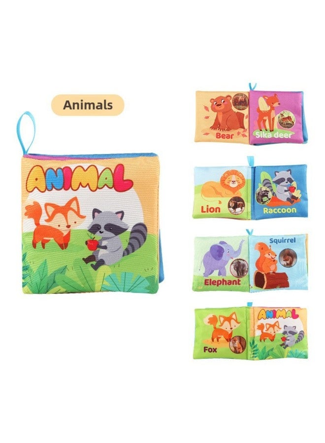 Supply Baby Cloth Book Early Education Cloth Book 4 Pages 8 Palm Book With Ring Paper Tear Baby Cloth Book Toy-Color:115-86-a Forest Animal Cloth Book Opp Bag 16g-Specifications:Supports Labeling, First And Tail Pages With Rattle Paper, 4 Pages And 8 Sides  - Image 1