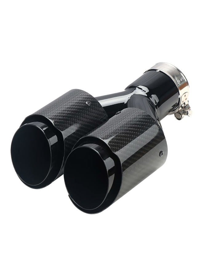 A-KARCK Carbon Fiber Exhaust Tip 2.5" Inlet to Dual 3.5" Outlet, High Temperature Resistance 9.8" Long Stainless Steel Tailpipe tip (Black Pipe and Black Shell) - Image 1