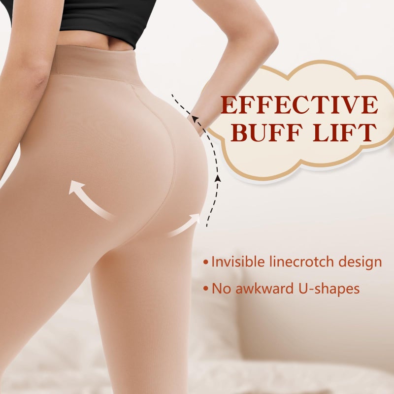 HONGTEYA Fleece Lined Tights Women Winter Thermal Leggings Pantyhose Fake Translucent Thick Warm Sheer Tights - Image 4