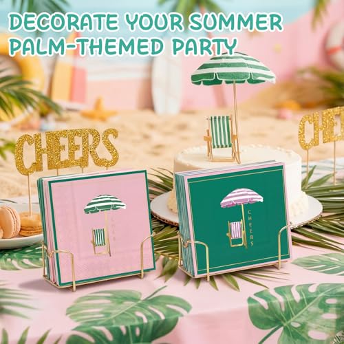 LemonSecret 100 PCS Palm Beach Party Napkins Bulk - Disposable Umbrella Cheers Paper Cocktail Napkin for Spring Summer Bachelorette Bridal Shower Birthday - Image 5