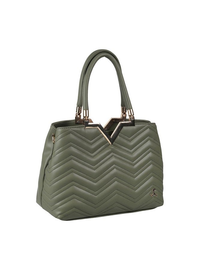 Mochi Women Green Zip Top Sling Bag (66-7651) - Image 5