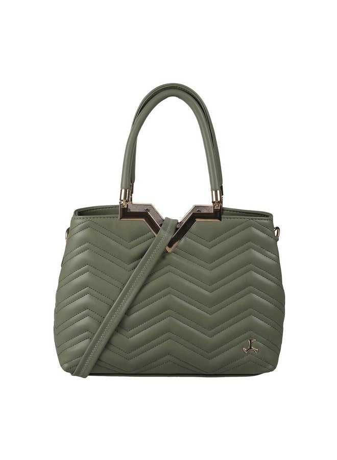 Mochi Women Green Zip Top Sling Bag (66-7651) - Image 2