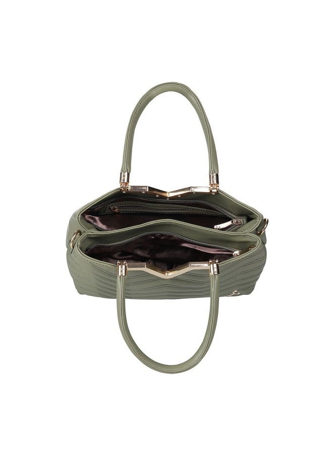 Mochi Women Green Zip Top Sling Bag (66-7651) - Image 3