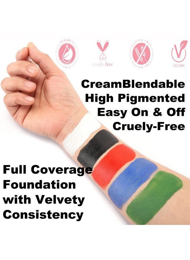 CCbeauty - White Face Body Paint Stick Oil Clown White Eye Black Sticks Cream Blendable Foundation Makeup Nontoxic Face Painting Kit Halloween Special Effects Sfx Cosplay Costume Parties - Image 1