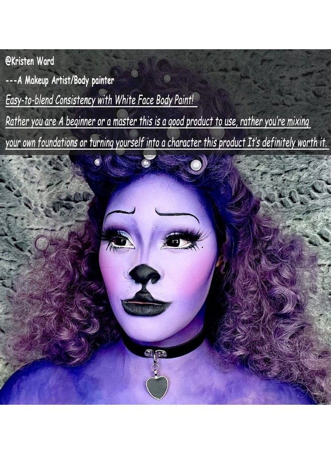 CCbeauty - White Face Body Paint Stick Oil Clown White Eye Black Sticks Cream Blendable Foundation Makeup Nontoxic Face Painting Kit Halloween Special Effects Sfx Cosplay Costume Parties - Image 1