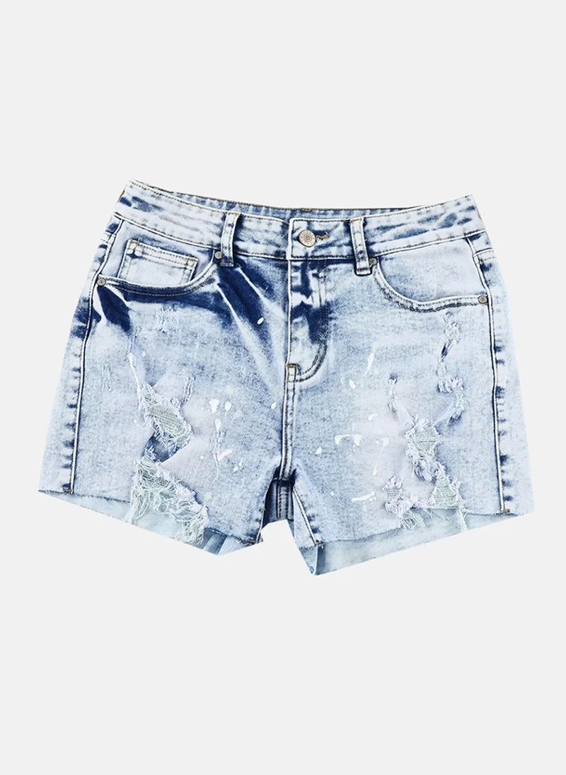 يونيكي Blue Rugged Casual Shorts