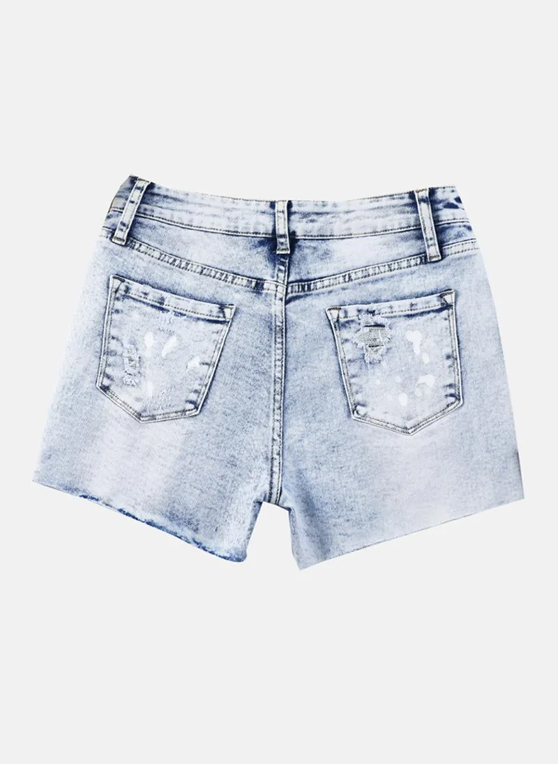 يونيكي Blue Rugged Casual Shorts