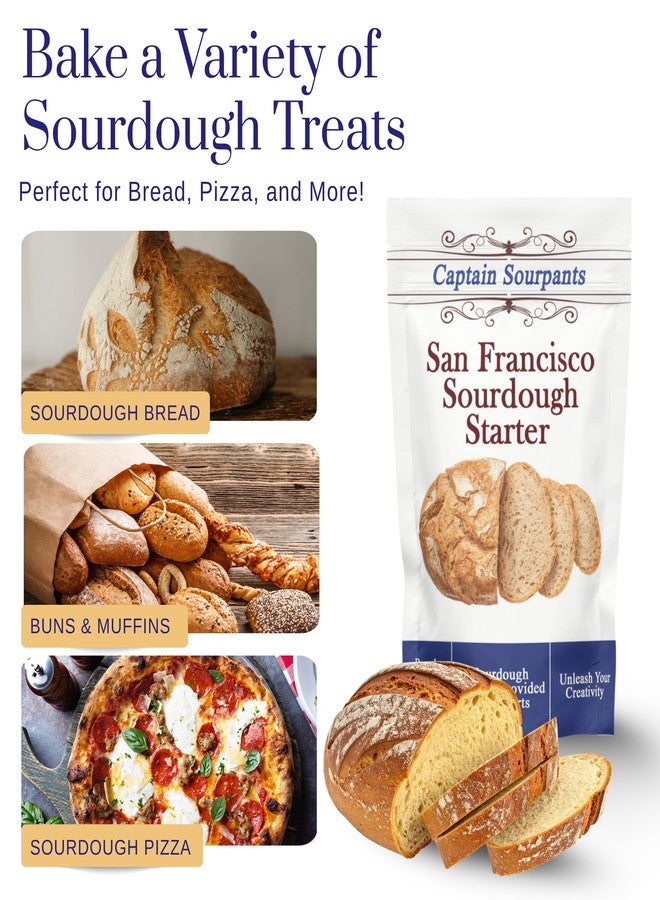 Captain Sourpants San Francisco Sourdough Starter Culture- 100+ Year Old Dehydrated Heirloom Style Sourdough Starter Kit for Sourdough Bread, Pizza, Buns, Pancakes, Muffins | Easy to follow instructions. By Captain - Image 5