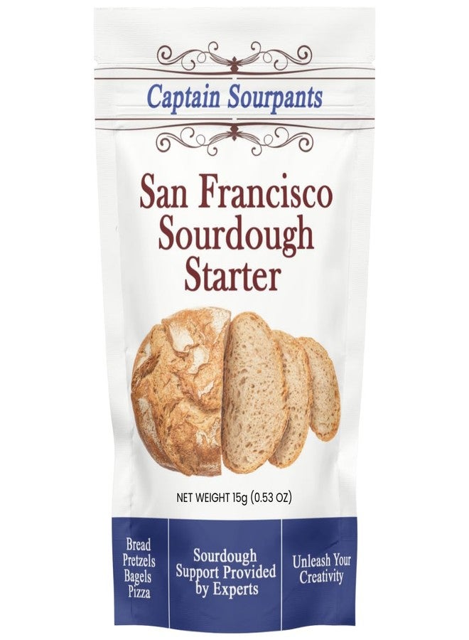 Captain Sourpants San Francisco Sourdough Starter Culture- 100+ Year Old Dehydrated Heirloom Style Sourdough Starter Kit for Sourdough Bread, Pizza, Buns, Pancakes, Muffins | Easy to follow instructions. By Captain - Image 1