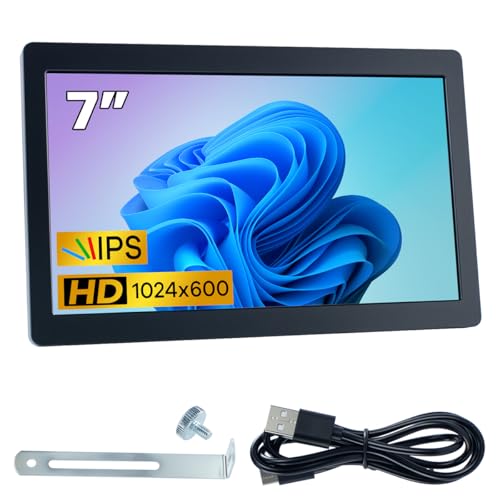 Hosyond 7 Inches USB C Mini Monitor 1024x600 IPS LCD Display Type C Secondary Screen for PC Laptop Windows - Image 1