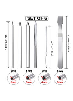 Excefore 6 Pieces Paracord Stitching Set Silvery 6 Sizes Paracord FID Lacing Stitching Needles Paracord Smoothing Tool Lacing Leathercraft Needle for Paracord  - Image 2