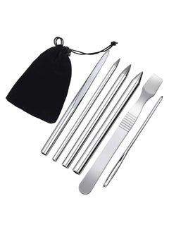 Excefore 6 Pieces Paracord Stitching Set Silvery 6 Sizes Paracord FID Lacing Stitching Needles Paracord Smoothing Tool Lacing Leathercraft Needle for Paracord  - Image 3