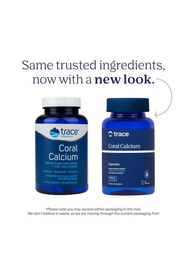 Trace Minerals Coral Calcium - Dietary Supplement for Immune Health Support - Supplement with Calcium to Aid Healthy Bones - Health Support with Vitamins C & D - 60 Vegetarian Caps (30 Servings) - Image 3