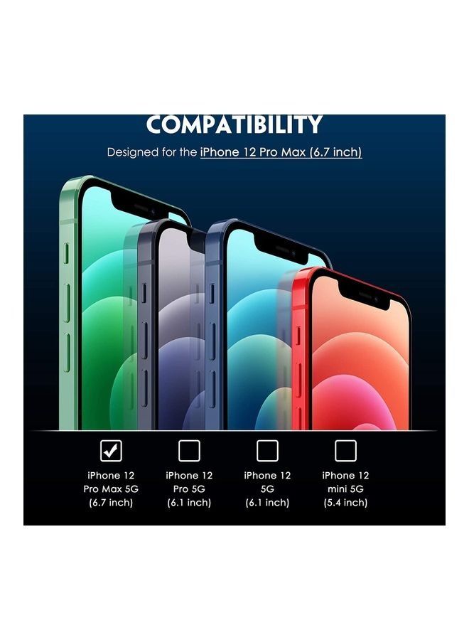 2-Piece Tempered Glass Privacy Screen Protector For iPhone 12 Pro Max Black - Image 4